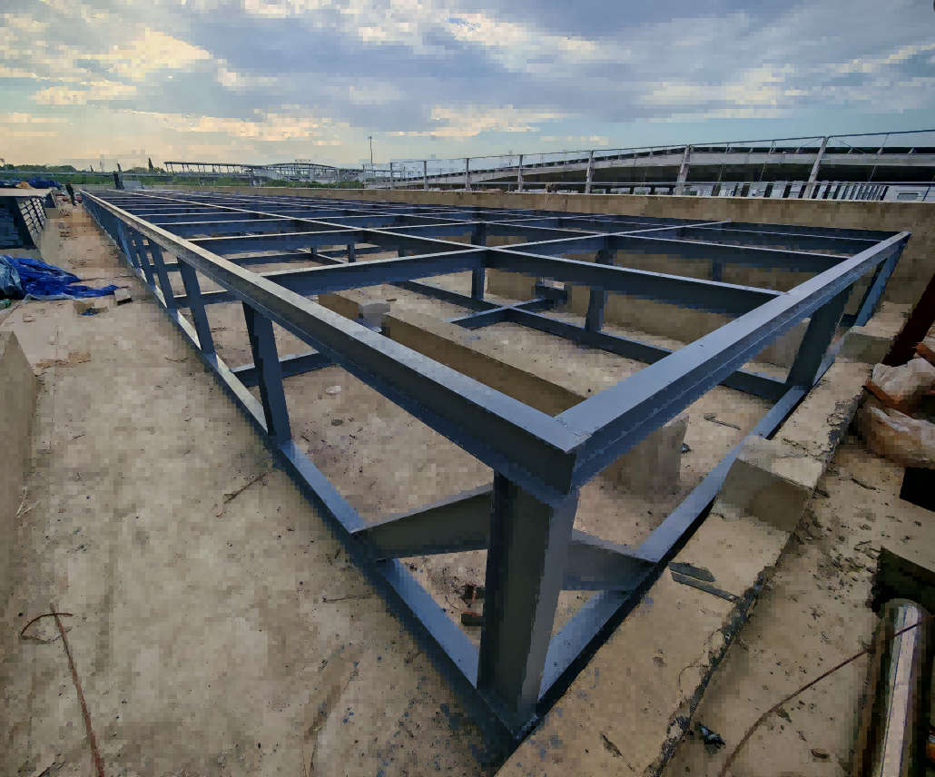 冷却塔钢结构基础搭建